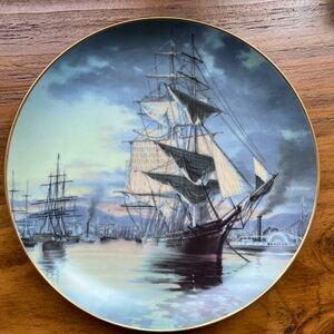 Vtg Great Clipper Ships "Flying Cloud" Plate Porcelain 9 inch Franklin 1981